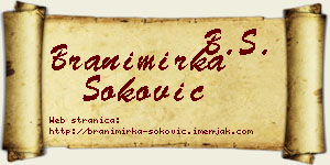 Branimirka Soković vizit kartica